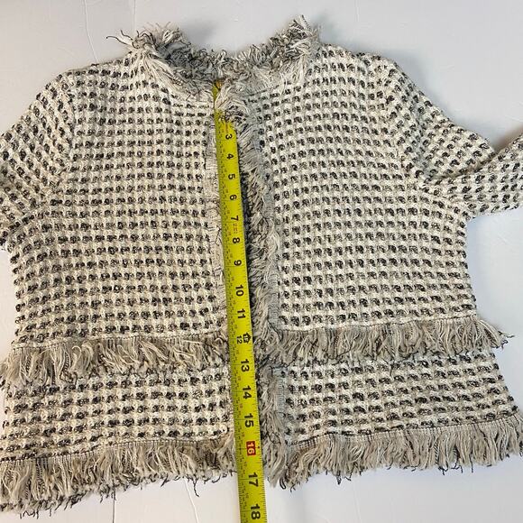 Chico's Black and White Textured Cardigan - Picture 11 of 11